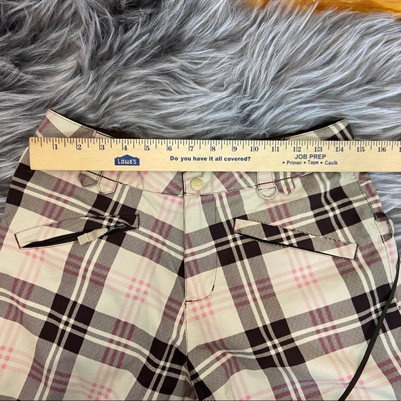 BURTON Brown Pink Plaid Pockets Snow Ski Snowboarding Pants Women’s Size Small - Picture 6 of 8